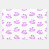 ピンクエレガントバレエ誕生日チュウウォータカラー ラッピングペーパーシート (正面3)