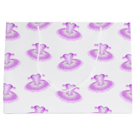 ピンクエレガントバレエ誕生日チュウウォータカラー ラージペーパーバッグ