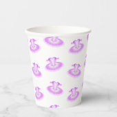 ピンクエレガントバレエ誕生日チュウウォータカラー 紙コップ (正面)