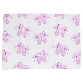 ピンクエレガントバレエ誕生日ポインテシューズ ラージペーパーバッグ (正面)