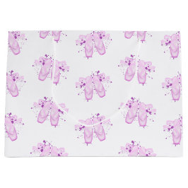 ピンクエレガントバレエ誕生日ポインテシューズ ラージペーパーバッグ