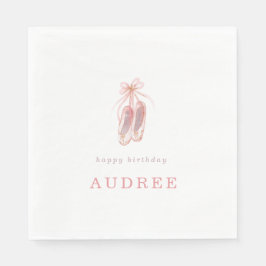 ピンクエレガントバレリナシューズ誕生日パーティー スタンダードランチョンナプキン