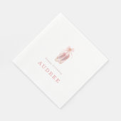 ピンクエレガントバレリナシューズ誕生日パーティー スタンダードランチョンナプキン (角)