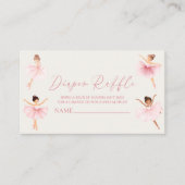 ピンクエレガントバレリーナベビーシャワーおむつラッフル エンクロージャーカード (正面)