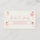 ピンクエレガントバレリーナ赤ちゃんシャワーベビー本 エンクロージャーカード (正面)