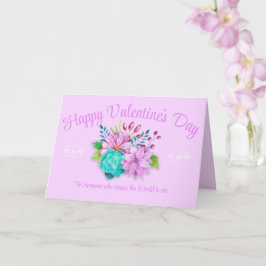 ピンクエレガントバレンタインデー カード