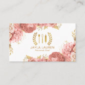 ピンクエレガントパティシシェフベーカリーケータリング調理師 名刺 (正面)