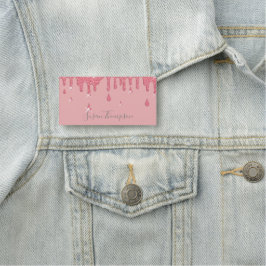 ピンクエレガントパーソナライズされたのグリッター効果 名札