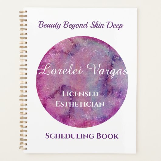 ピンクエレガントパープルウォーターエステティシャン プランナー手帳 (正面)