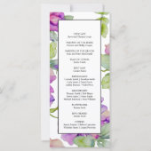 ピンクエレガントパープルウォーター色のフローラ結婚 (裏面)