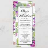 ピンクエレガントパープルウォーター色のフローラ結婚 (正面/裏面)