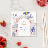 ピンクエレガントパープルウォーター色フローラバルミツワー スタンダードカクテルナプキン (インサイチュ)