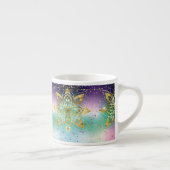 ピンクエレガントパープルグリーンホリデースノーフレークの星 エスプレッソカップ (右)