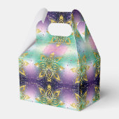 ピンクエレガントパープルグリーンホリデースノーフレークの星 フェイバーボックス (裏面サイド)