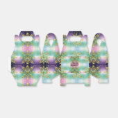 ピンクエレガントパープルグリーンホリデースノーフレークの星 フェイバーボックス (折り畳みなし)