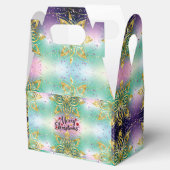 ピンクエレガントパープルグリーンホリデースノーフレークの星 フェイバーボックス (オープン)