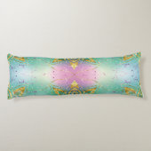 ピンクエレガントパープルグリーンホリデースノーフレークの星 ボディピロー (裏面)