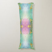 ピンクエレガントパープルグリーンホリデースノーフレークの星 ボディピロー (正面縦)