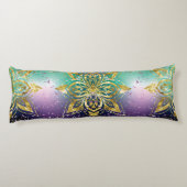 ピンクエレガントパープルグリーンホリデースノーフレークの星 ボディピロー (裏面)