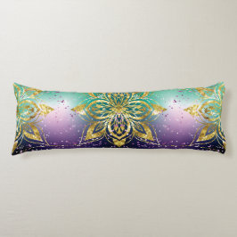 ピンクエレガントパープルグリーンホリデースノーフレークの星 ボディピロー