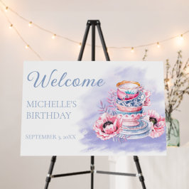 ピンクエレガントパープルティーパーティー誕生日