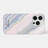 ピンクエレガントパープルパステルマーブルカスタマイズ iPhoneケース (裏面横)