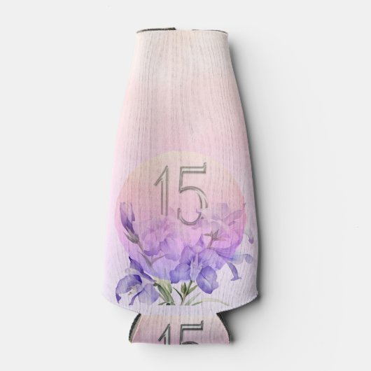 ピンクエレガントパープルフローラキンセアニェラパーティー ボトルクーラー (正面)