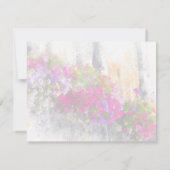 ピンクエレガントパープルフローラ花箱水彩 ノートカード (裏面)