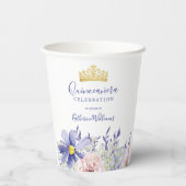 ピンクエレガントパープルフローラ金ゴールドクラウンキンセアニラ 紙コップ (裏面)