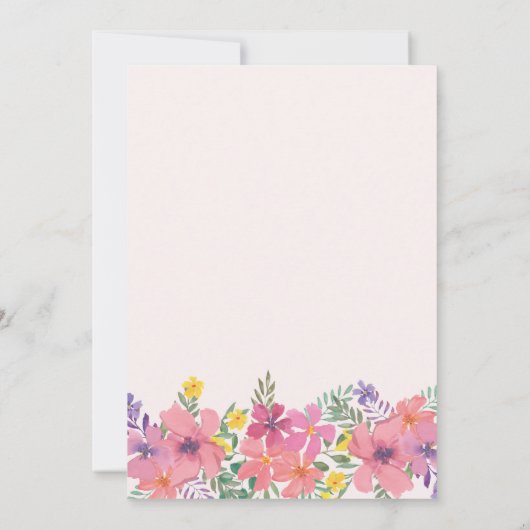 ピンクエレガントパープルフローラ90th誕生日パーティー 招待状 (裏面)