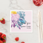 ピンクエレガントパープルブルーダリアウォーターカラーアート スタンダードカクテルナプキン (インサイチュ)