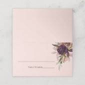 ピンクエレガントパープルプラムピンク結婚フローラ プレイスカード (外部開封)