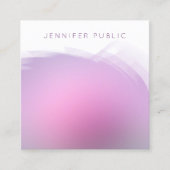 ピンクエレガントパープルプロフェッショナルテンプレートモダン スクエア名刺 (正面)