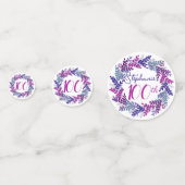 ピンクエレガントパープルリース100誕生日 コンフェッティ (正面)