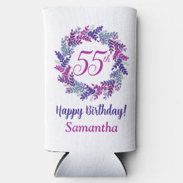 ピンクエレガントパープルリース55誕生日 スリム缶クーラー