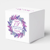 ピンクエレガントパープルリース75th誕生日パーティー フェイバーボックス (裏面サイド)
