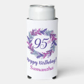 ピンクエレガントパープルリース95誕生日 スリム缶クーラー (Seltzer正面)
