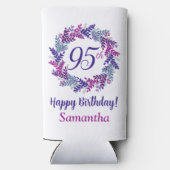 ピンクエレガントパープルリース95誕生日 スリム缶クーラー (裏面)