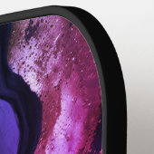 ピンクエレガントパープル大理石アートフェイクグリッター ピックルボールラケット (左詳細)