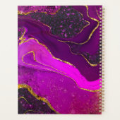 ピンクエレガントパープル大理石アーフェイクト金ゴールドグリッターn プランナー手帳 (裏面)