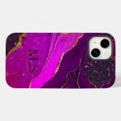 ピンクエレガントパープル大理石アーフェイクト金ゴールドグリッターn Case-Mate iPhoneケース (裏面 (横))