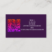 ピンクエレガントパープル水彩エステティシャン&QR 名刺 (裏面)