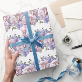 ピンクエレガントパープル牡丹ラッピング紙 ラッピングペーパー