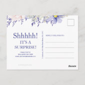 ピンクエレガントパープル75th誕生日パーティーへの招待 ポストカード (裏面)