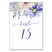 ピンクエレガントパープル。ウォーター色のフローラ結婚の テーブルナンバー (裏面)