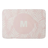 ピンクエレガントパーム離れパーソナライズされたズ バスマット (正面)