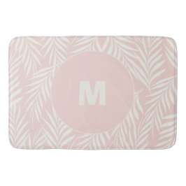 ピンクエレガントパーム離れパーソナライズされたズ バスマット