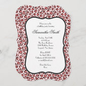 ピンクエレガントヒョウアニマルプリント誕生日パーティー 招待状 (正面/裏面)