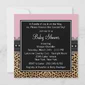 ピンクエレガントヒョウ赤ちゃんシャワー 招待状 (裏面)