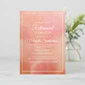 ピンクエレガントピーチコーラルウォーターのカラーリタイア 招待状 (スタンド正面)